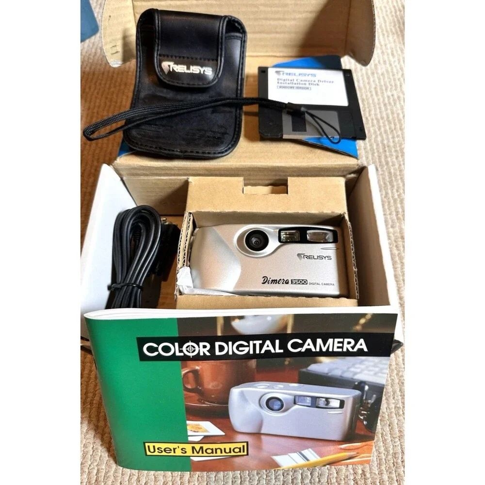 Relisys Dimera 3500 Digital Camera Cable NexFlash Memory card Manual Untested